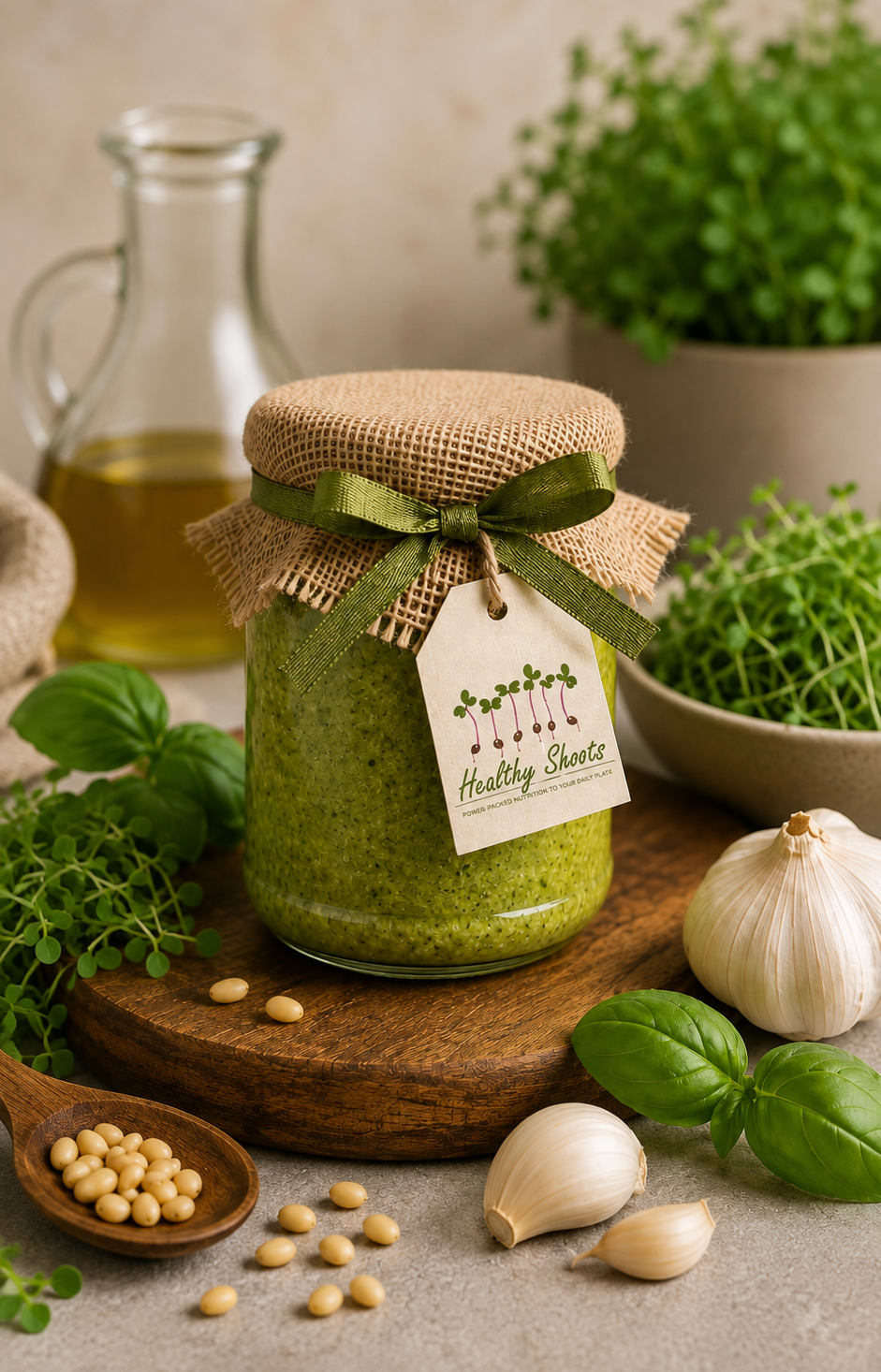 Sunflower Microgreen Pesto Sauce