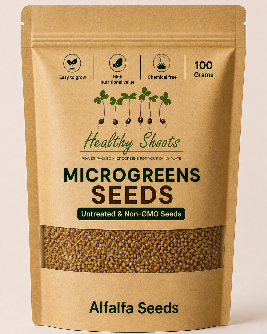 Alfalfa Seeds Microgreens 100g by Healthy Shoots