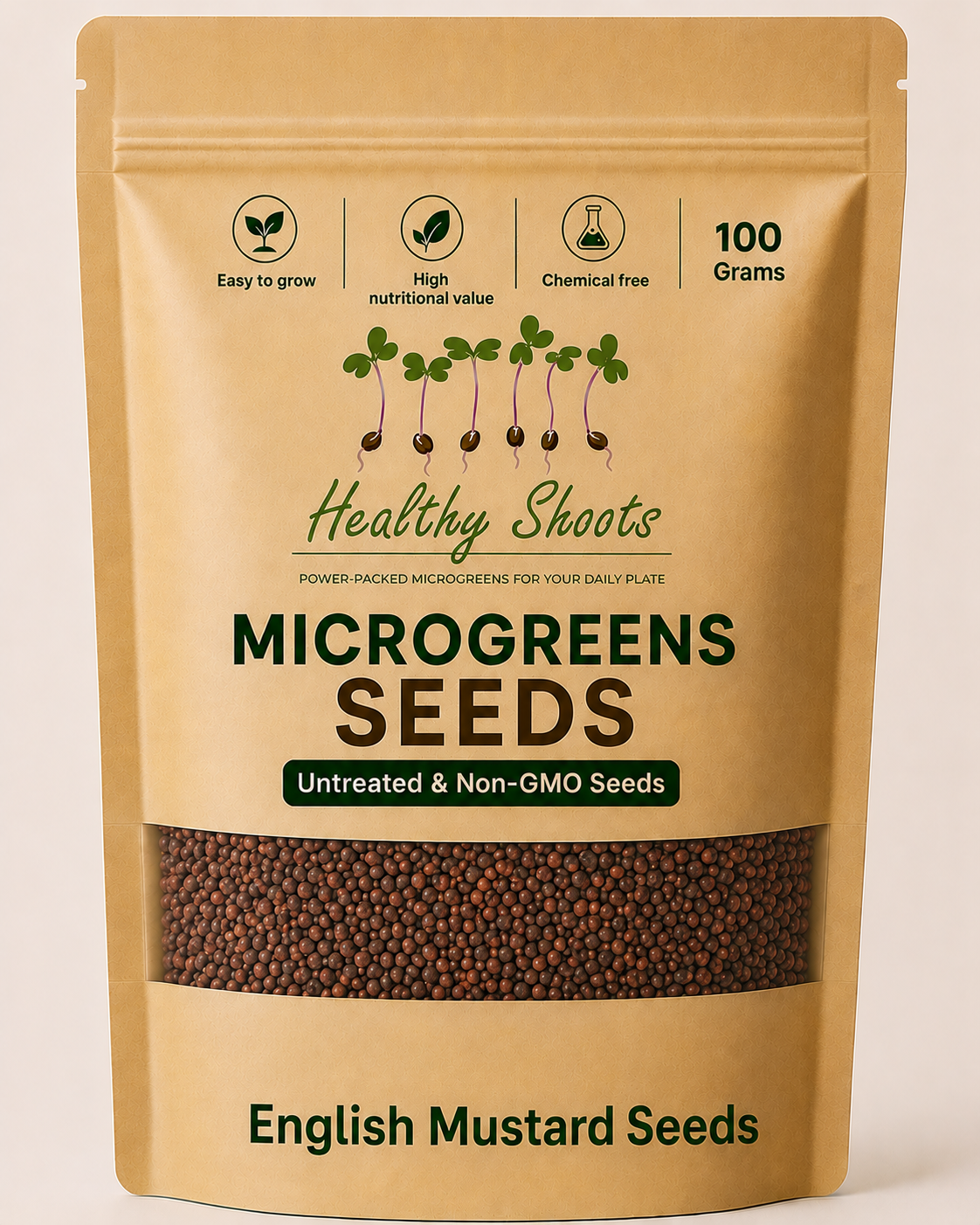 English Mustard Seeds Microgreens 100g by Healthy Shoots