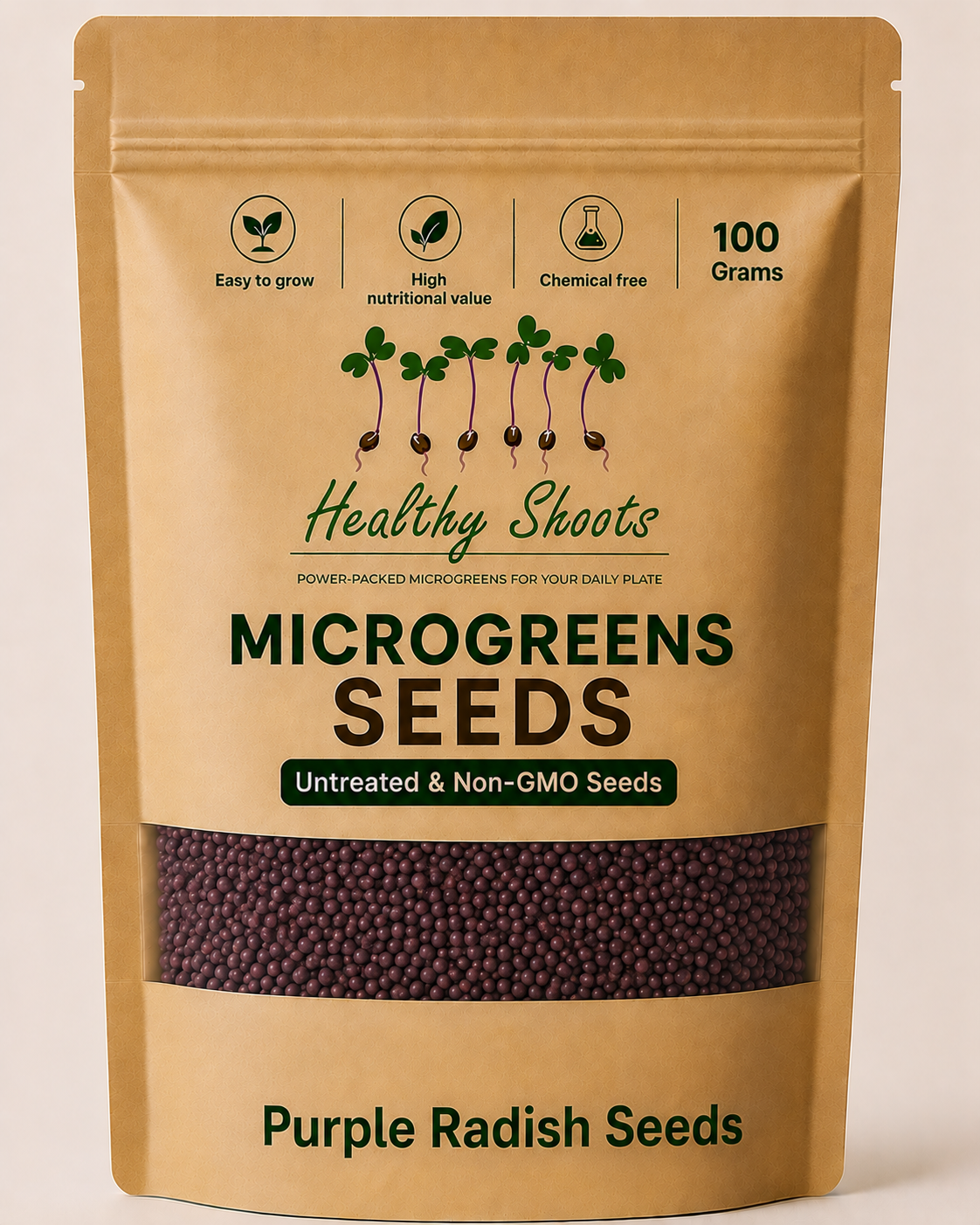 Purple Radish Seeds Microgreens 100g by Healthy Shoots