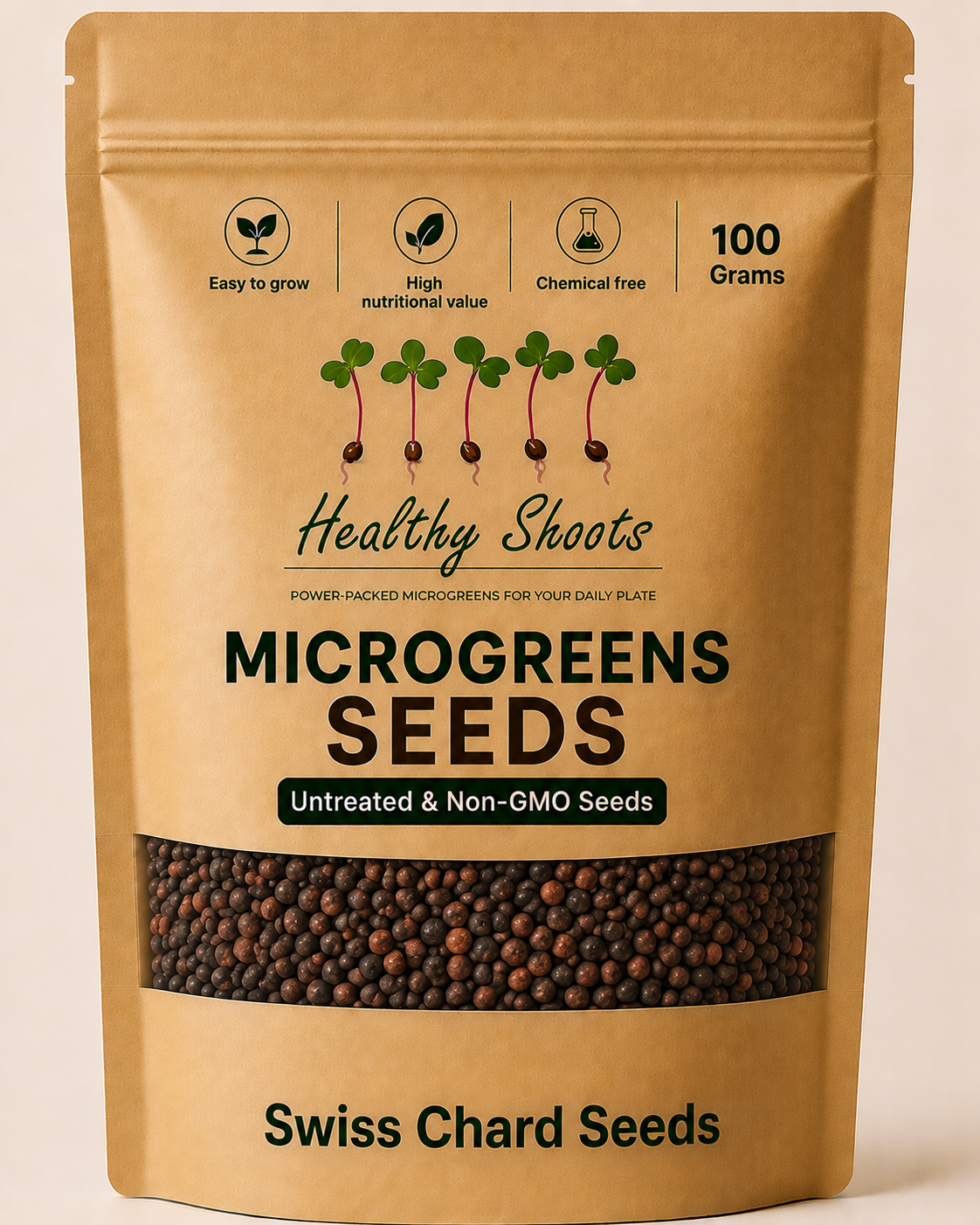 Swiss Chard Seeds Microgreens 100g by Healthy Shoots