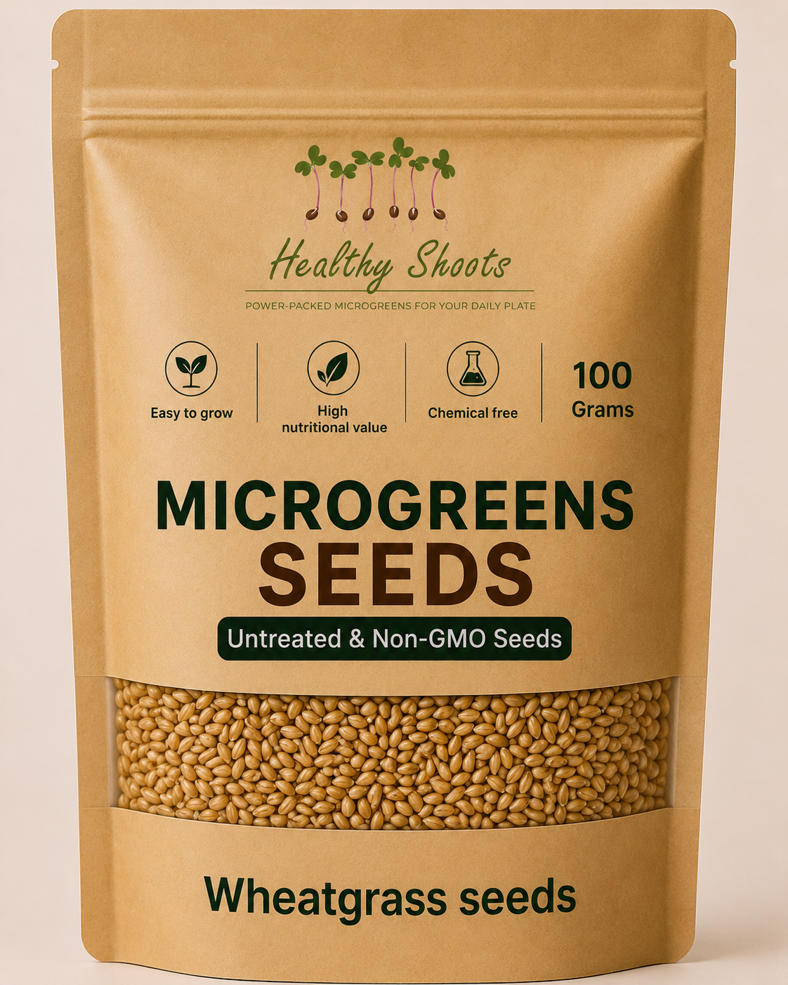 Wheatgrass Seeds Microgreens 100g by Healthy Shoots