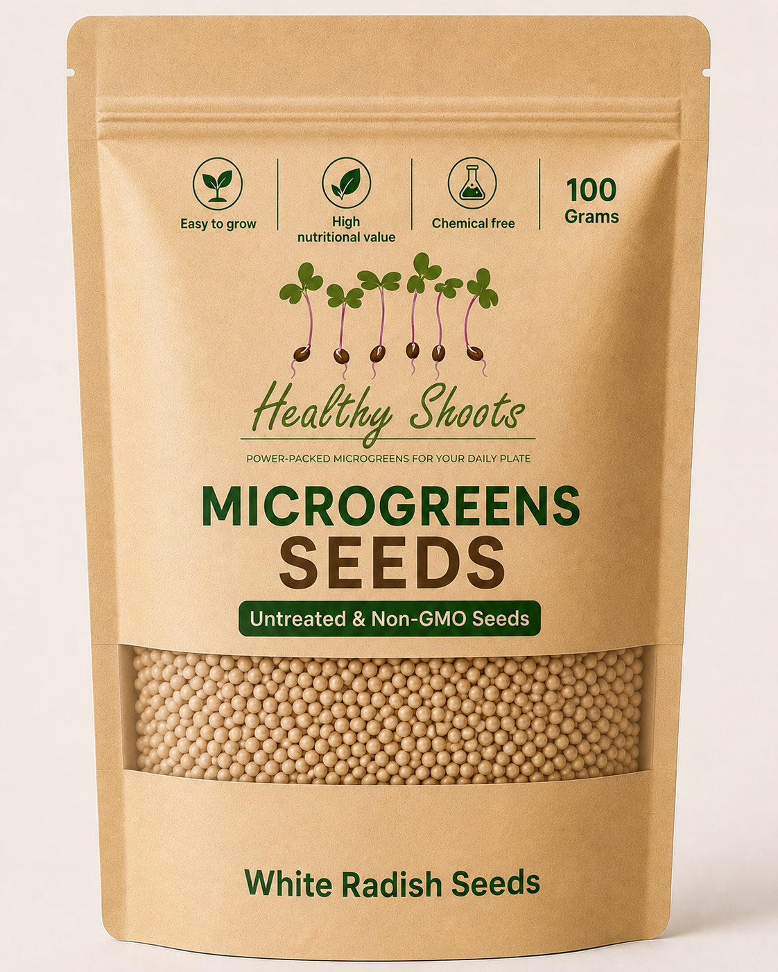White Radish Seeds Microgreens 100g by Healthy Shoots